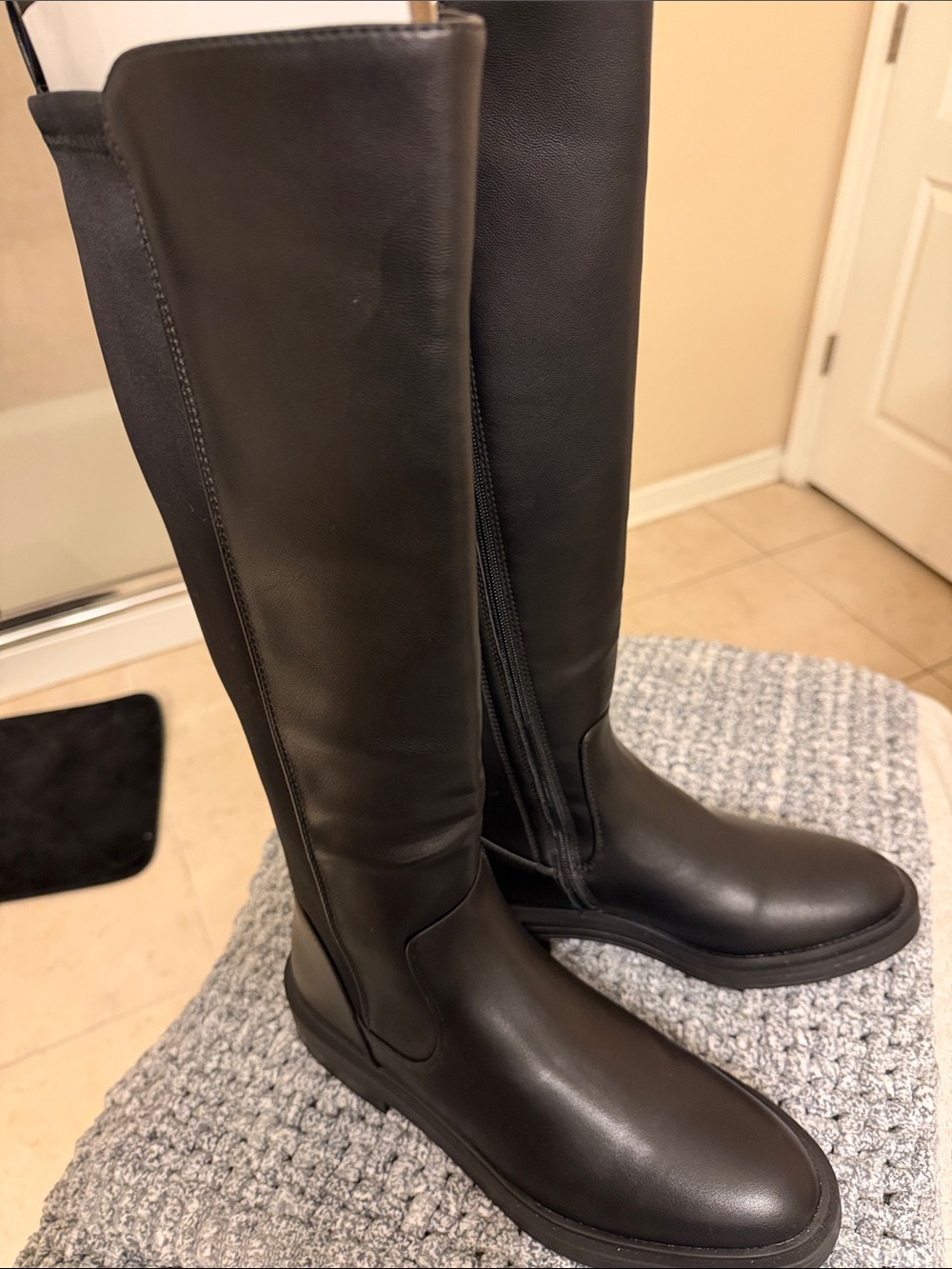 NWOT- Kenneth Cole Reaction Black Over-the-Knee Riding Boots - Picture 1 of 5